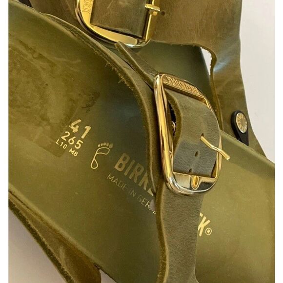 Birkenstock 41 Regular Fit Box Gizeh Big Buckle Olive/Green Women Sz 10 M 8 - Picture 6 of 6